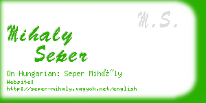 mihaly seper business card